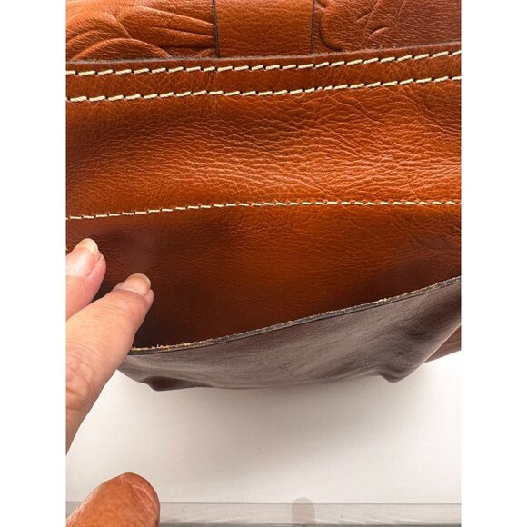 Patricia Nash Italian Leather Saddle Bag Tooled Floral Crossbody Western Boho - Picture 12 of 16